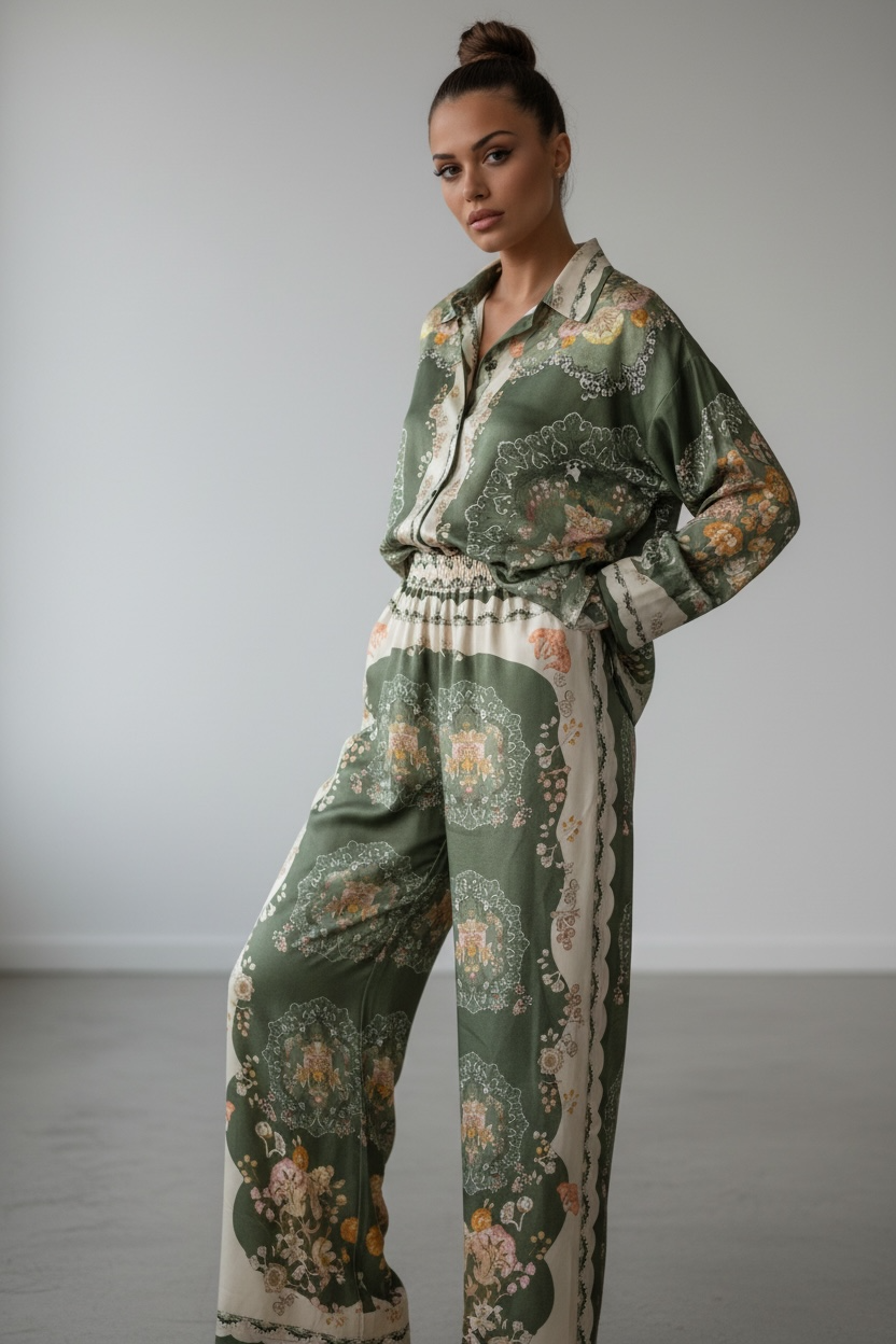 Pantalone fantasia viscosa 100%