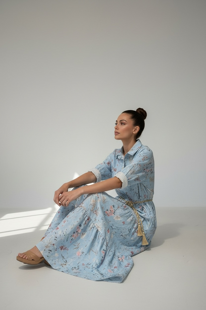 Vestito lungo in 100% cotone