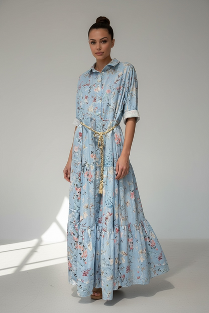 Vestito lungo in 100% cotone