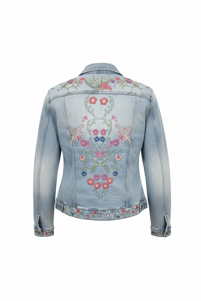 Giubbino jeans ricamo Zoe