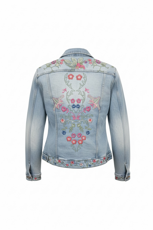 Giubbino jeans ricamo Zoe